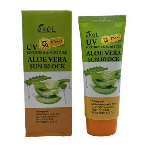 Солнцезащитный крем с алоэ Ekel UV aloe ampule sun block SPF50+PA+++ в Орифлейм