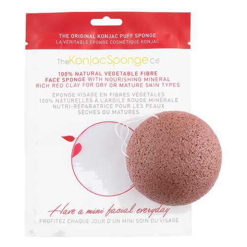 Спонж для умывания The Konjac Sponge Co Konjac Facial Puff Sponge With Red French Clay в Орифлейм